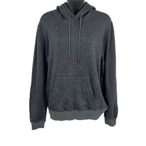 Barneys New York Gray Hooded Sweatshirt Medium M Men Cozy Kangaroo Pocket EUC